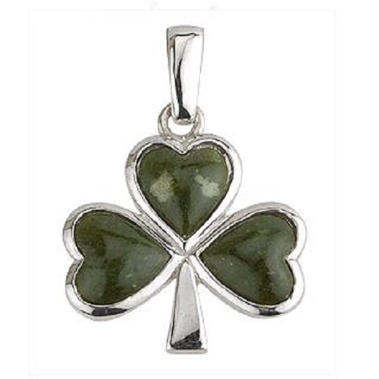 Solvar Jewelry Large Connemara Marble Shamrock Pendant