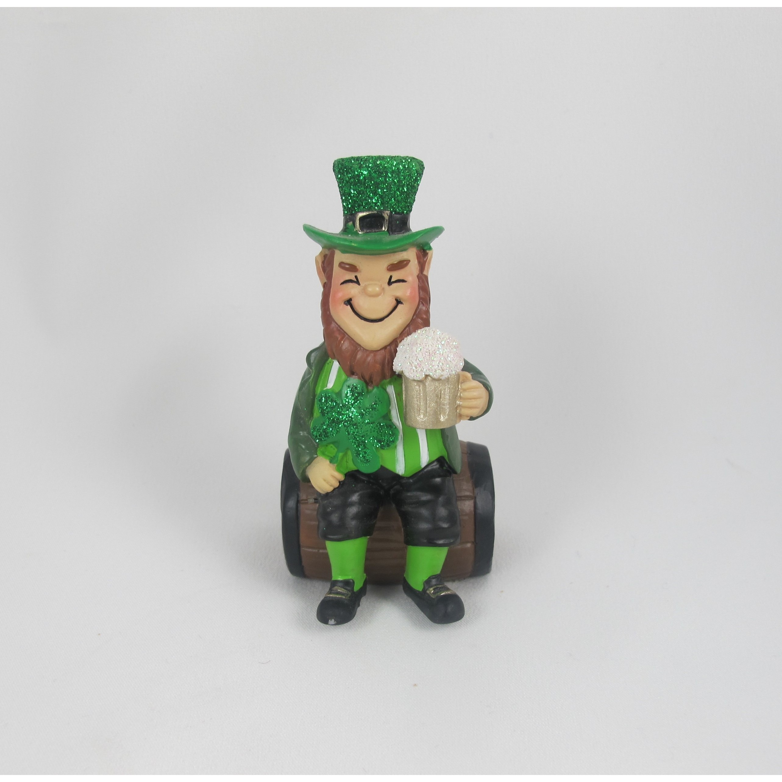 Leprechaun Figurine on Barrel