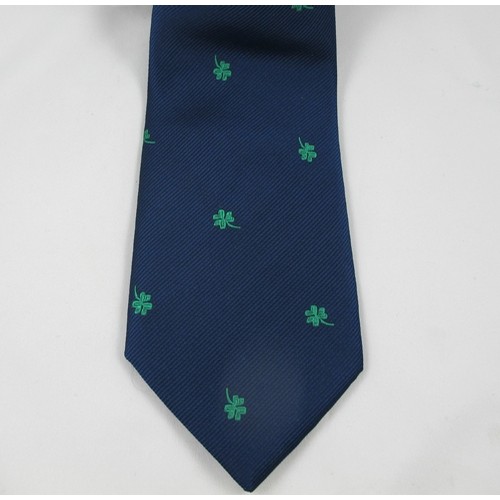 Navy Tie with Shamrocks