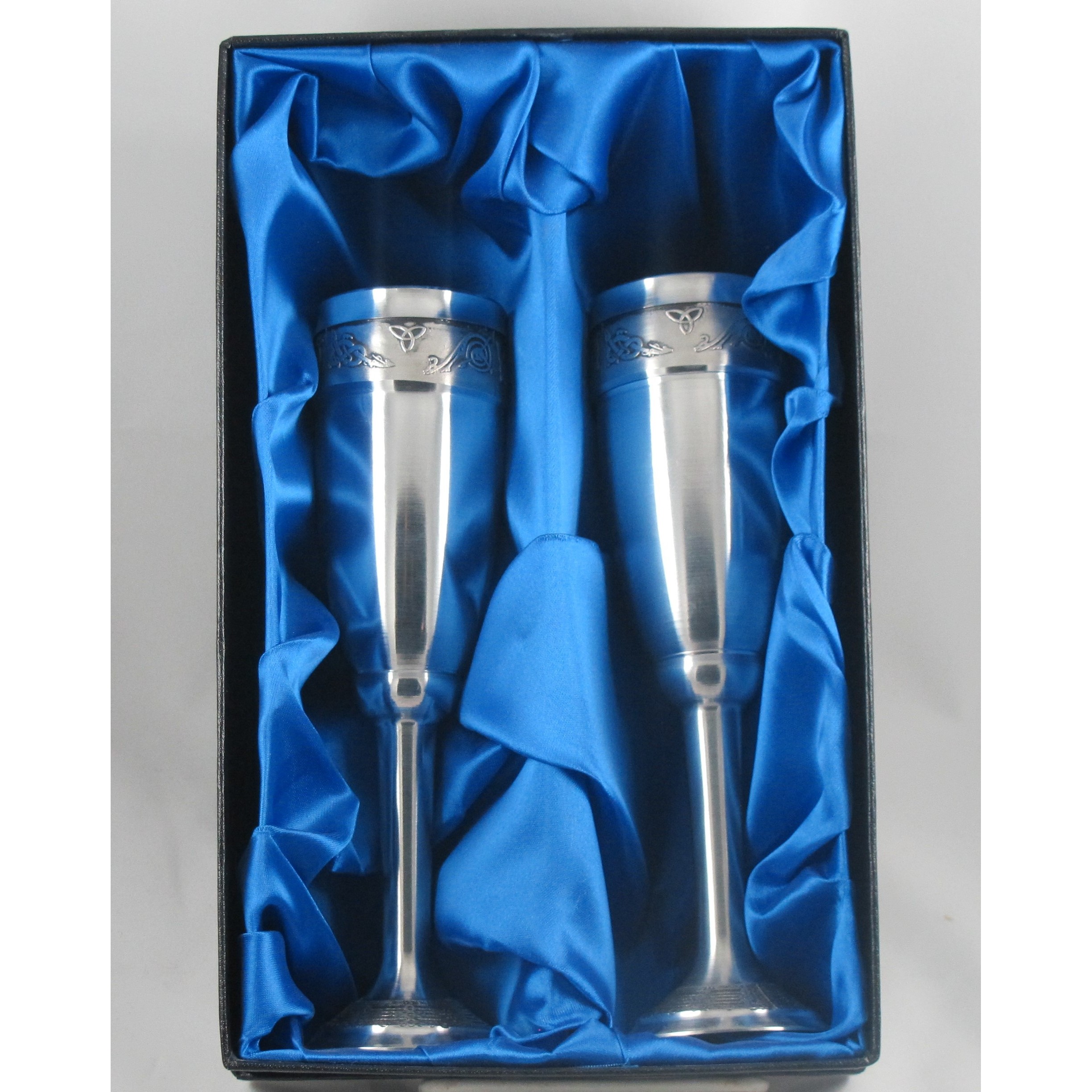 Pewter Celtic Champagne Flute Pair