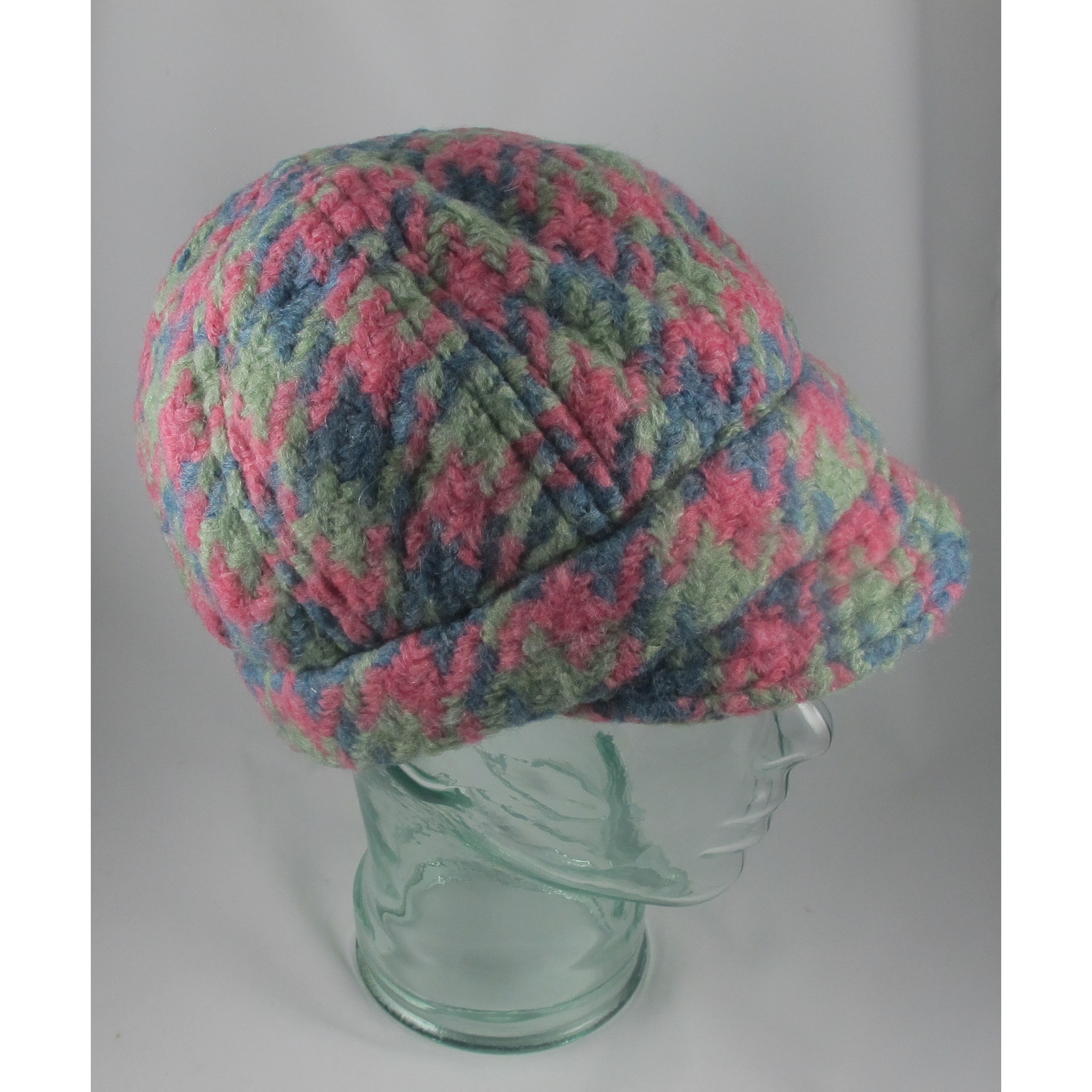 Pink Plaid Peak Cap