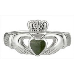 Old Claddagh and Connemara Marble ring