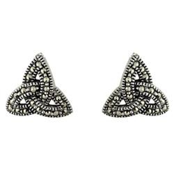 Solvar Jewelry Sterling Silver Trinity Knot Marcasite Earrings