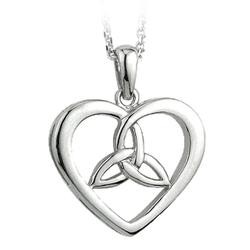 Solvar Jewelry Sterling Silver Heart and Trinity Knot Pendant