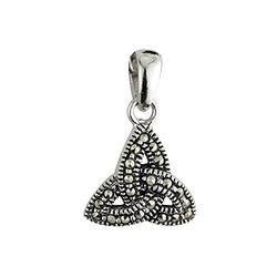 Solvar Jewelry Sterling Silver Trinity Knot Marcasite Pendant