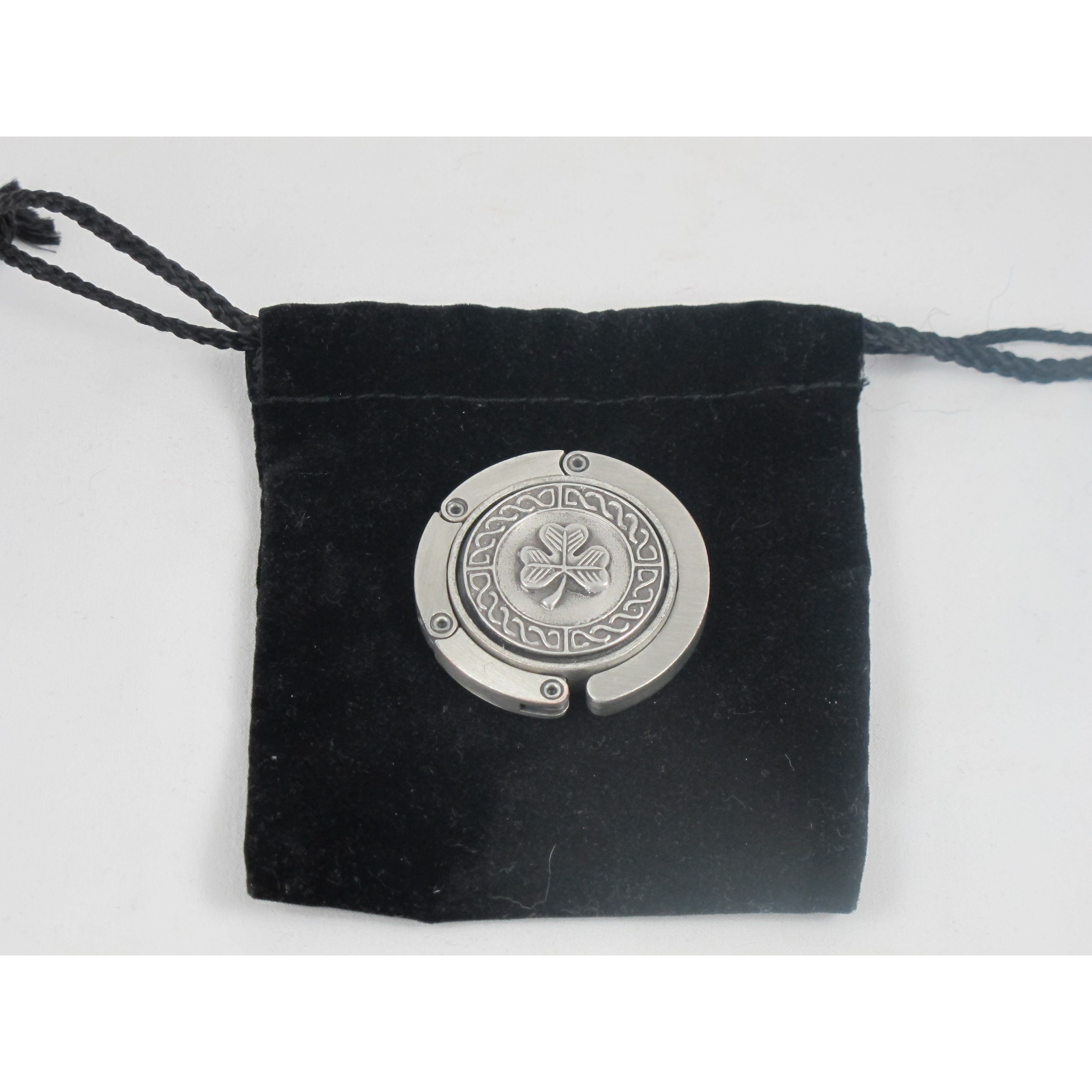 Pewter Shamrock Handbag Holder