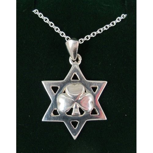 Sterling Silver Shamrock Star Of David