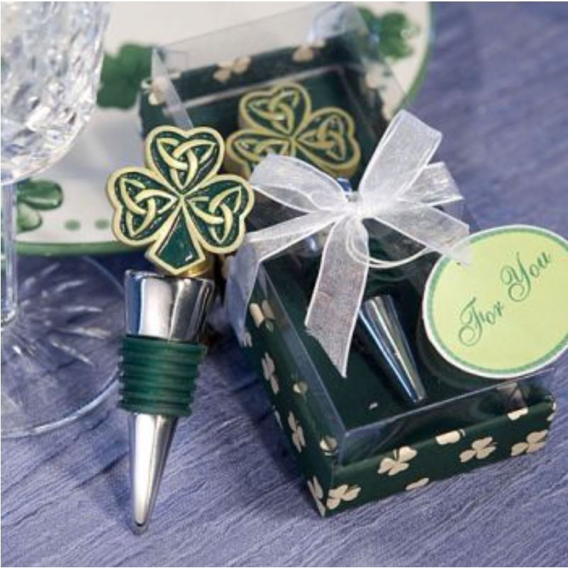 Shamrock Pewter Wine Stopper