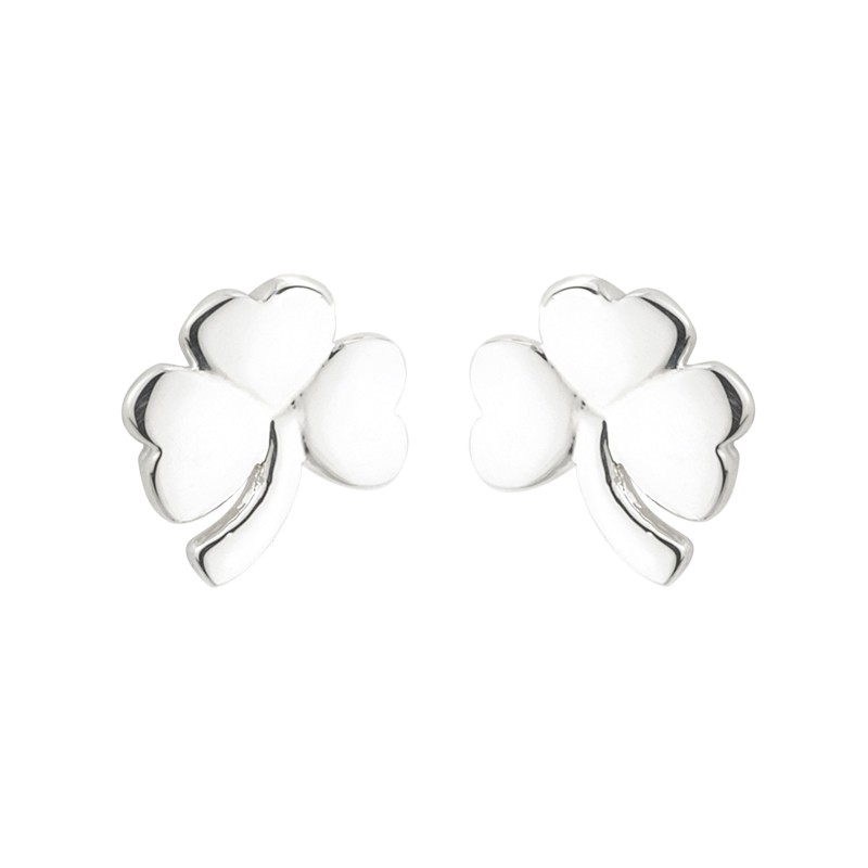 Solvar Jewelry Petite Silver Shamrock Studs
