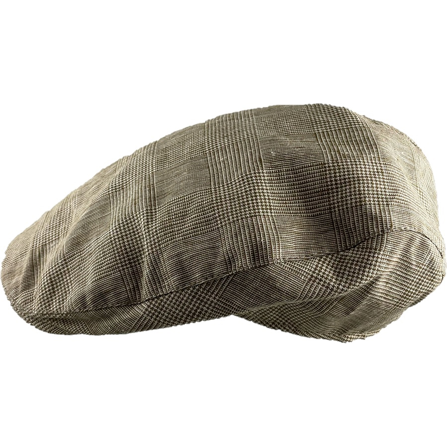 Hanna Hats Irish Touring Cap (Brown Check Linen) Clothing Caps Hats at