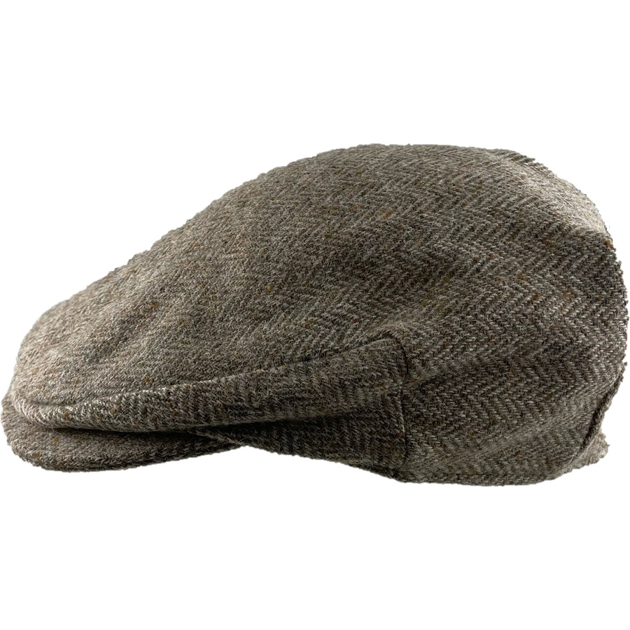 Hanna Hats Irish Vintage Cap (Light Brown Herringbone Tweed) Clothing ...