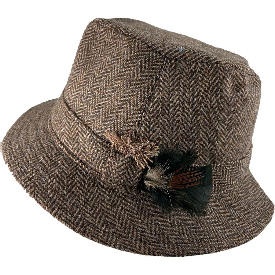 Hanna Hats Irish Walking Hat (Hot Chocolate Herringbone Tweed) Clothing