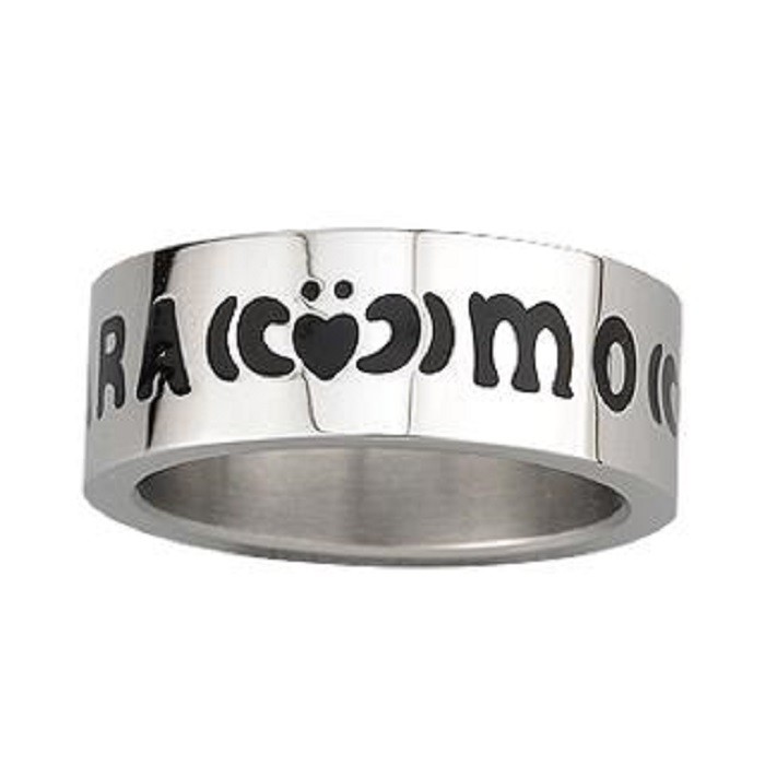 Solvar Jewelry Steel and Enamel 'Mo Anam Cara' Ring