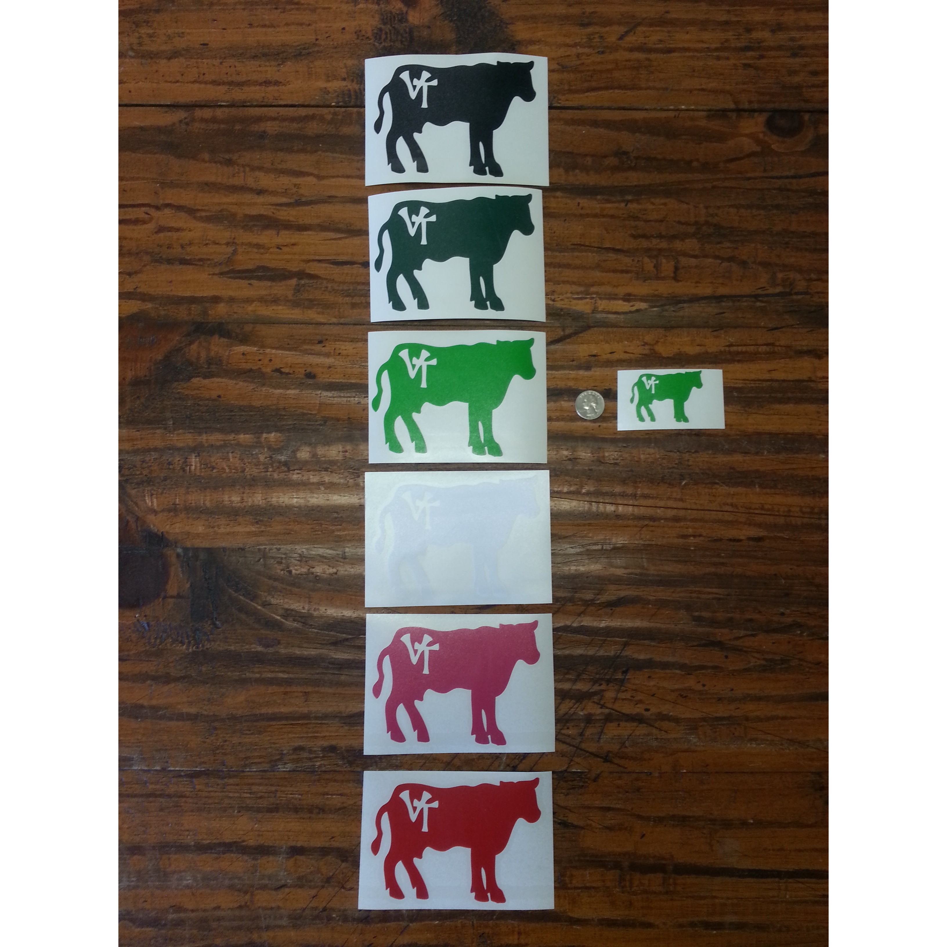 VT Cow Sticker (White)