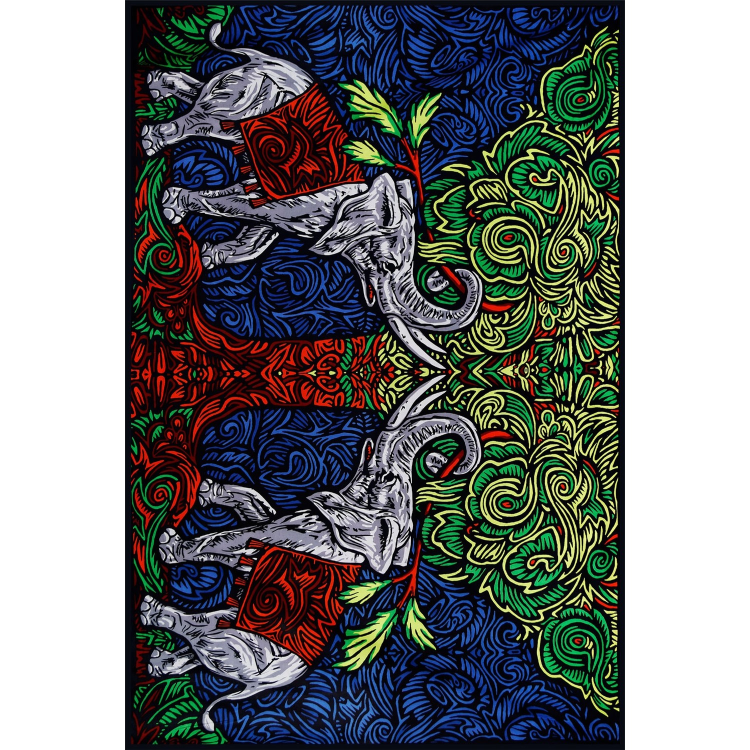 3D Elephant Tree Tapestry