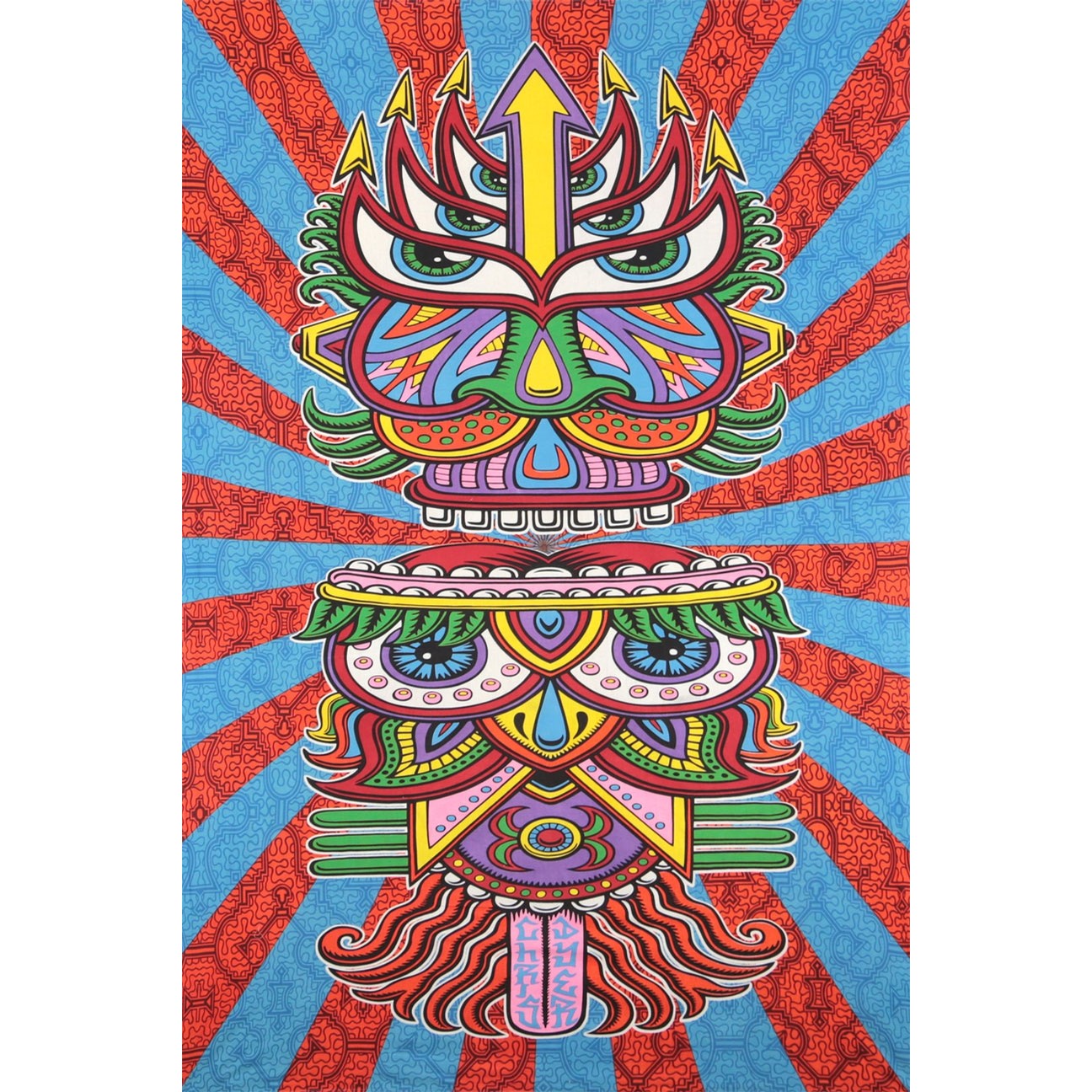 3D Hungry Eyes Tapestry 60x90