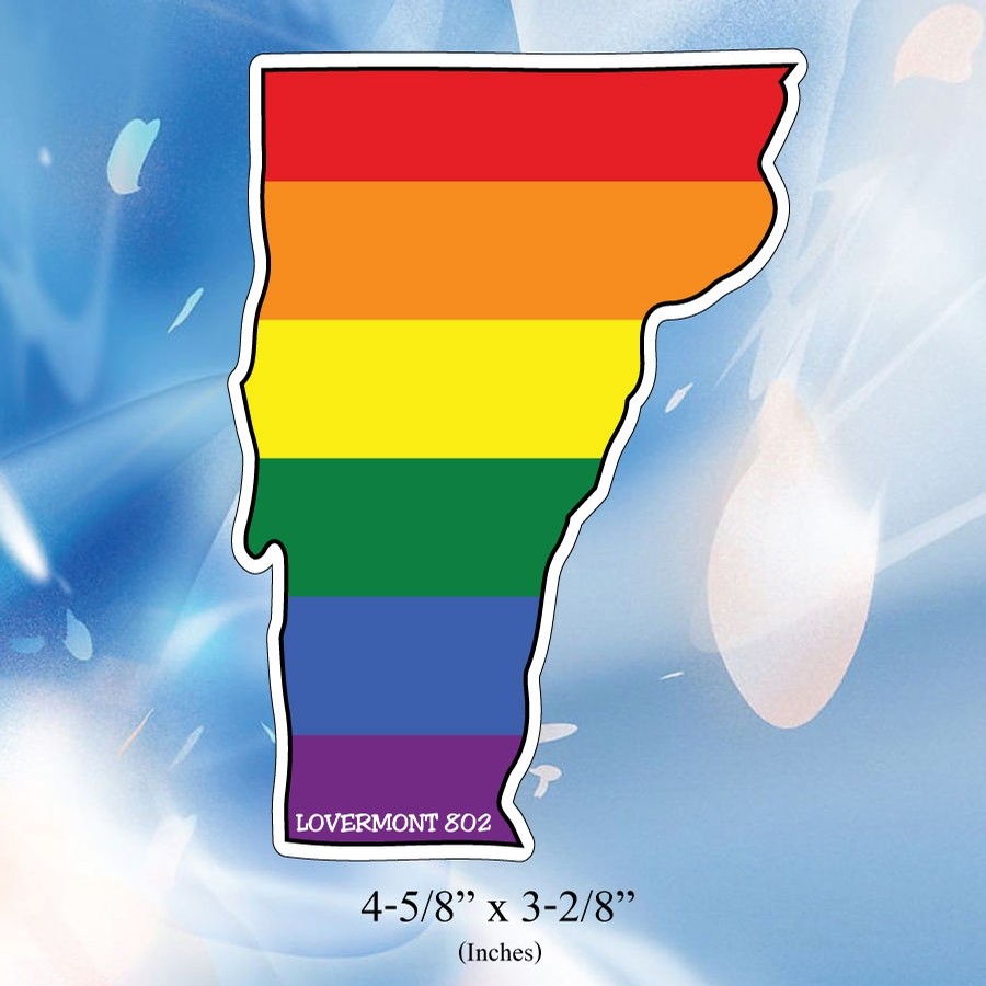 Lovermont VT State Outline Sticker (Pride)