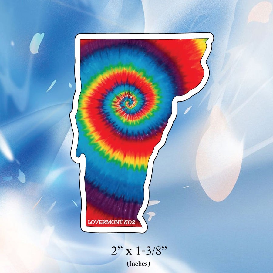 VT State Outline Sticker (Mini) (Tie Dye)