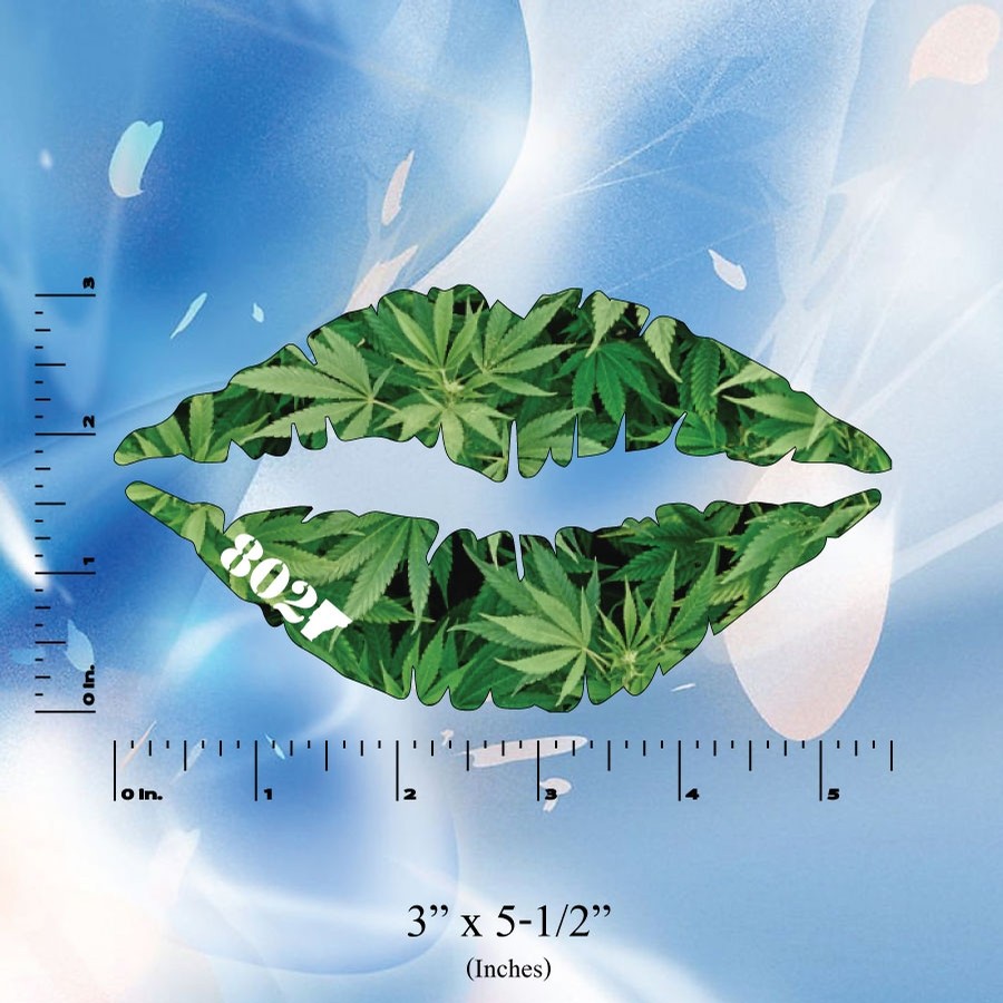 802 Lips sticker (Weed Leaf)