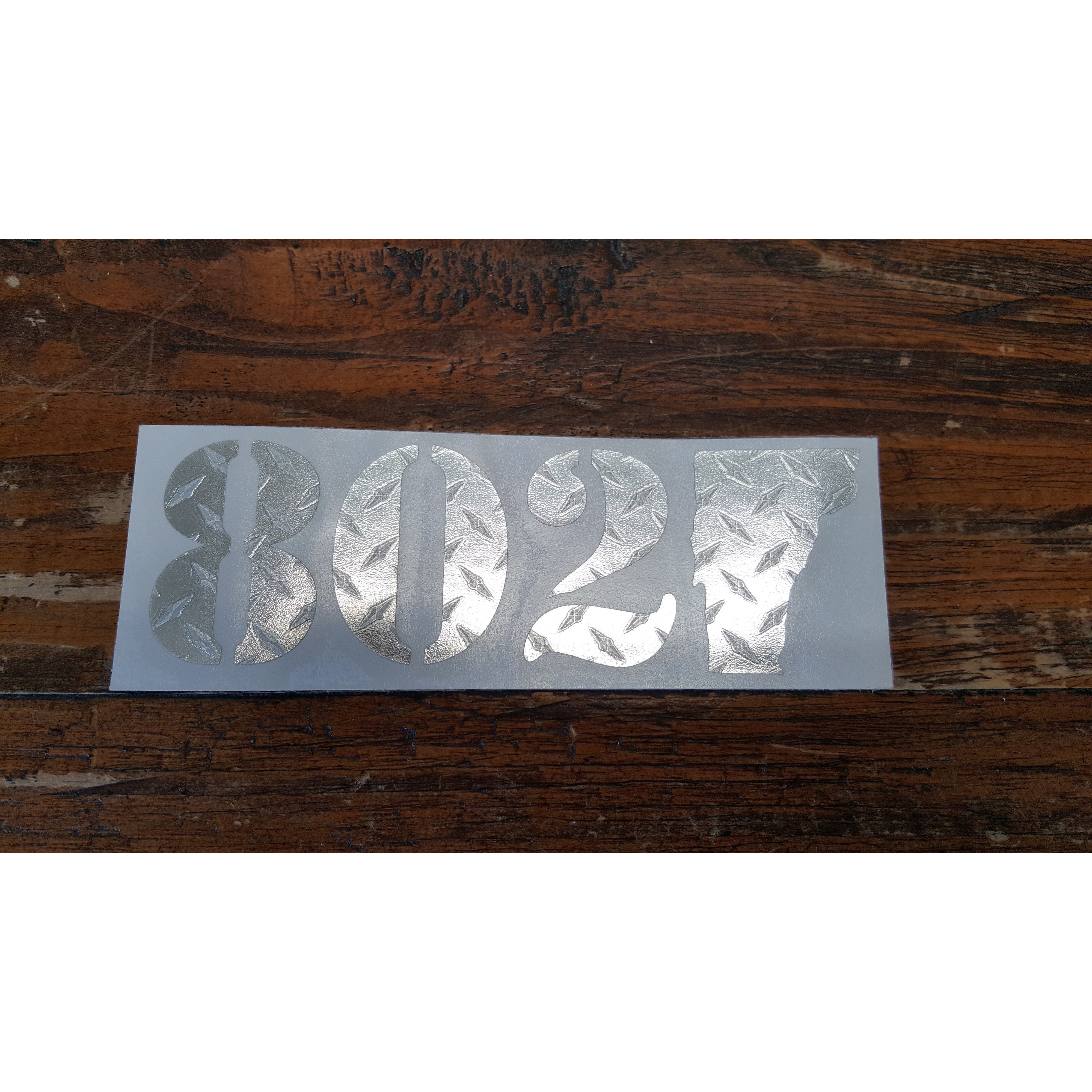 802 Classic Sticker (Diamond Plate/Silver)