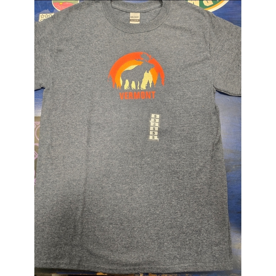 Sundown Moose Emb Tee (Heather Navy)