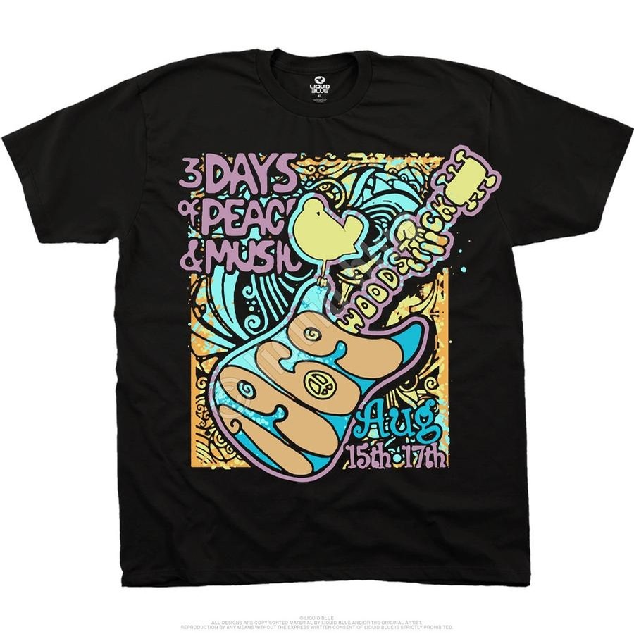 Liquid Blue Woodstock Peace and Music tee