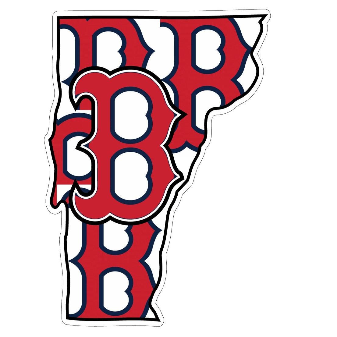 VT State Outline Sticker (Red Sox)
