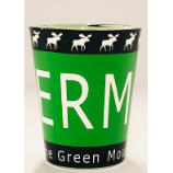 VT License Plate Moose band Shot Glass