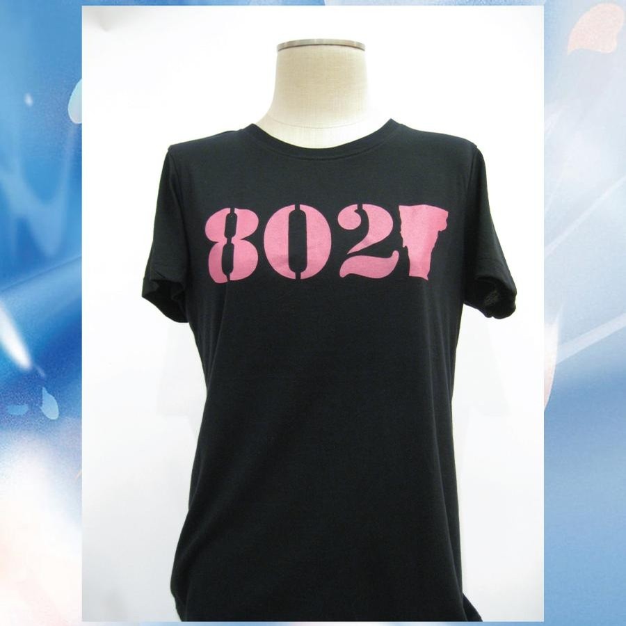 802 Classic Tee (Ladies) (Black/Pink)