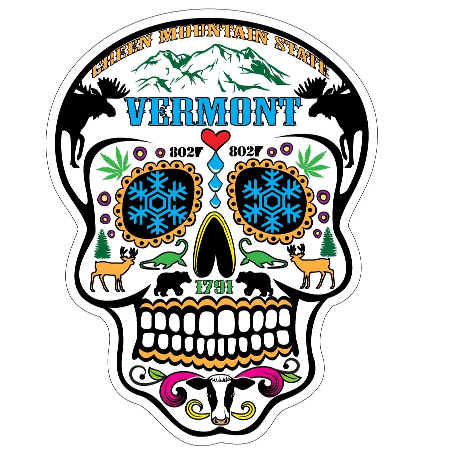 Lovermont VT Sugar Skull Sticker