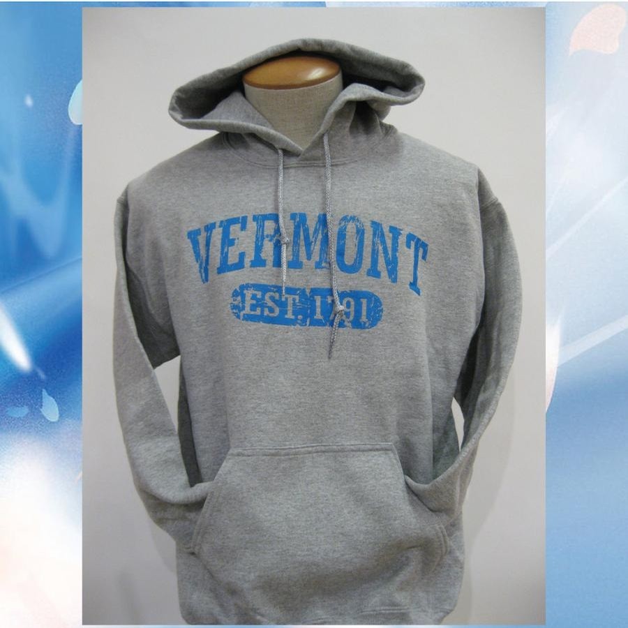 Lovermont VT est 1791 Distressed Hood (Sport Grey/Solar Blue)