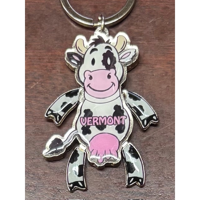 Colored Cow Dangle Keychain