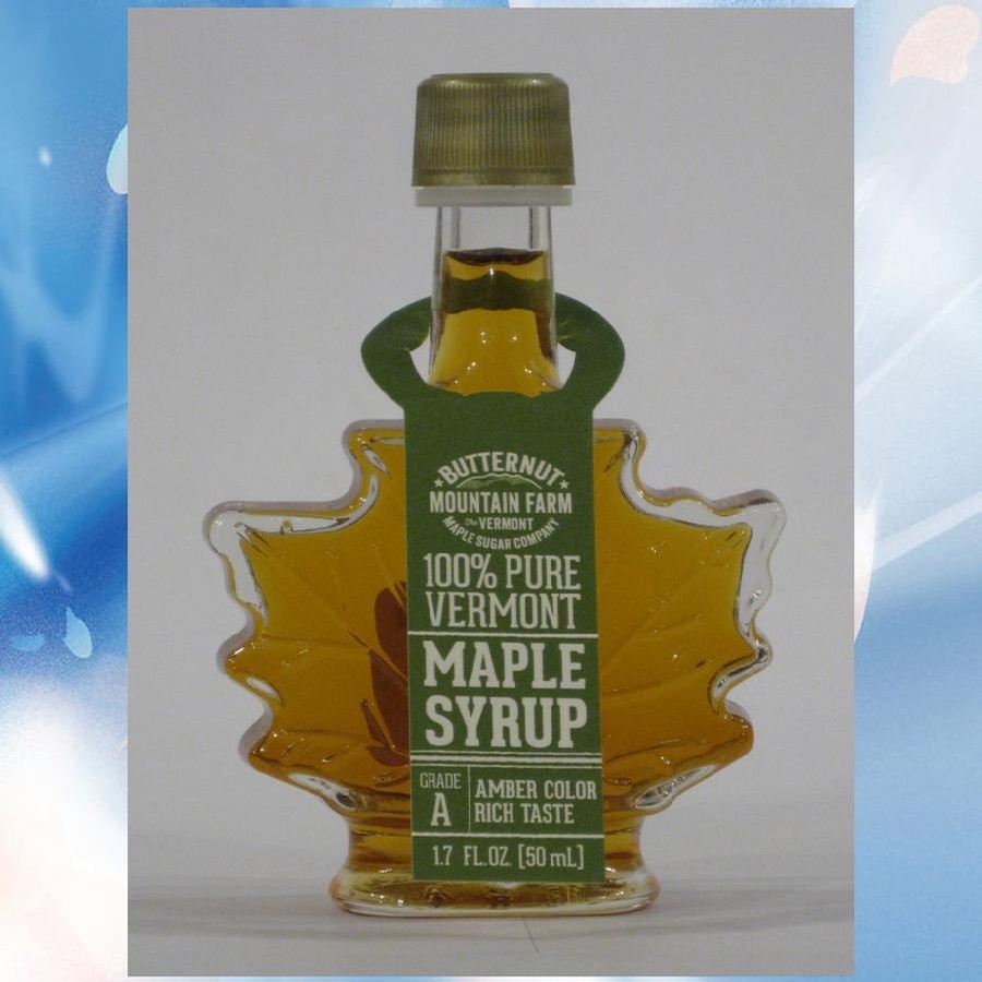 Butternut Mountain Farm VT Maple Syrup Glass Leaf (BMF)