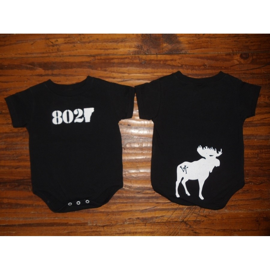 802 Classic Onesie (Moose) (Black/White)