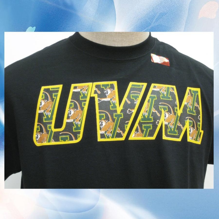 UVM Scatter Cat Tee (Black)