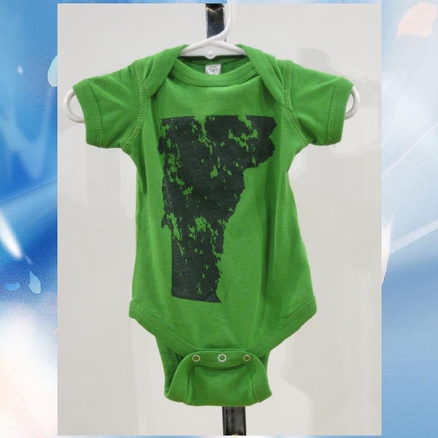 Distressed State onesie (Green Apple/Forest)