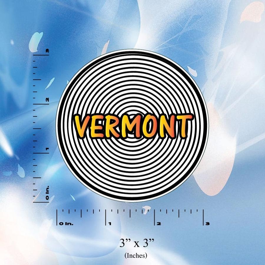 Vermont Spiral Circle Sticker (Orange)