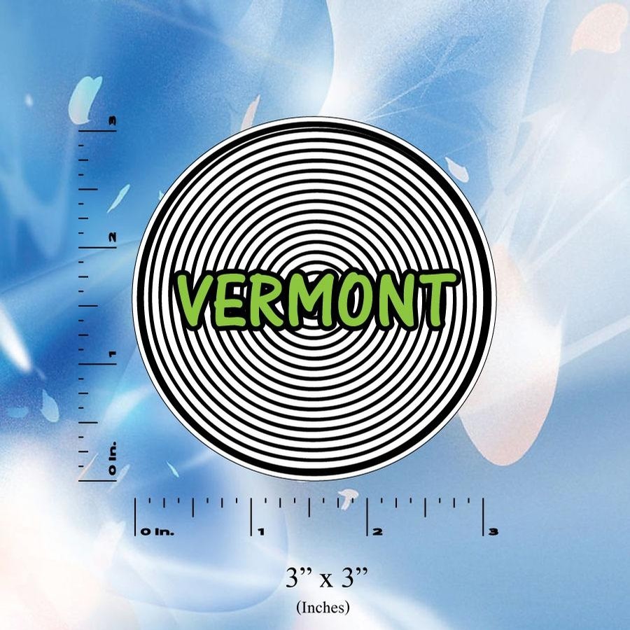 Vermont Spiral Circle Sticker (Green)