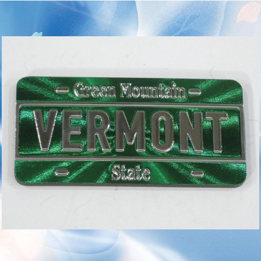 VT License Plate Foil Magnet