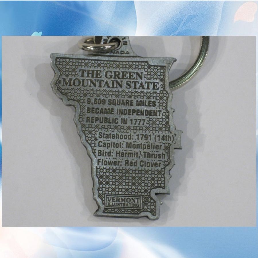 Pewter State Keychain