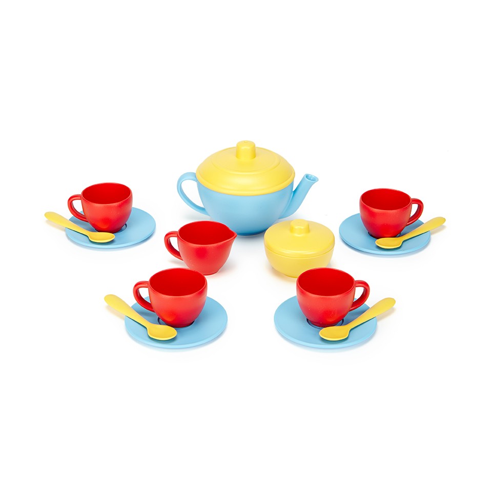 Green Toys Blue Tea Set ToysBooks Imaginative Play at Real Baby