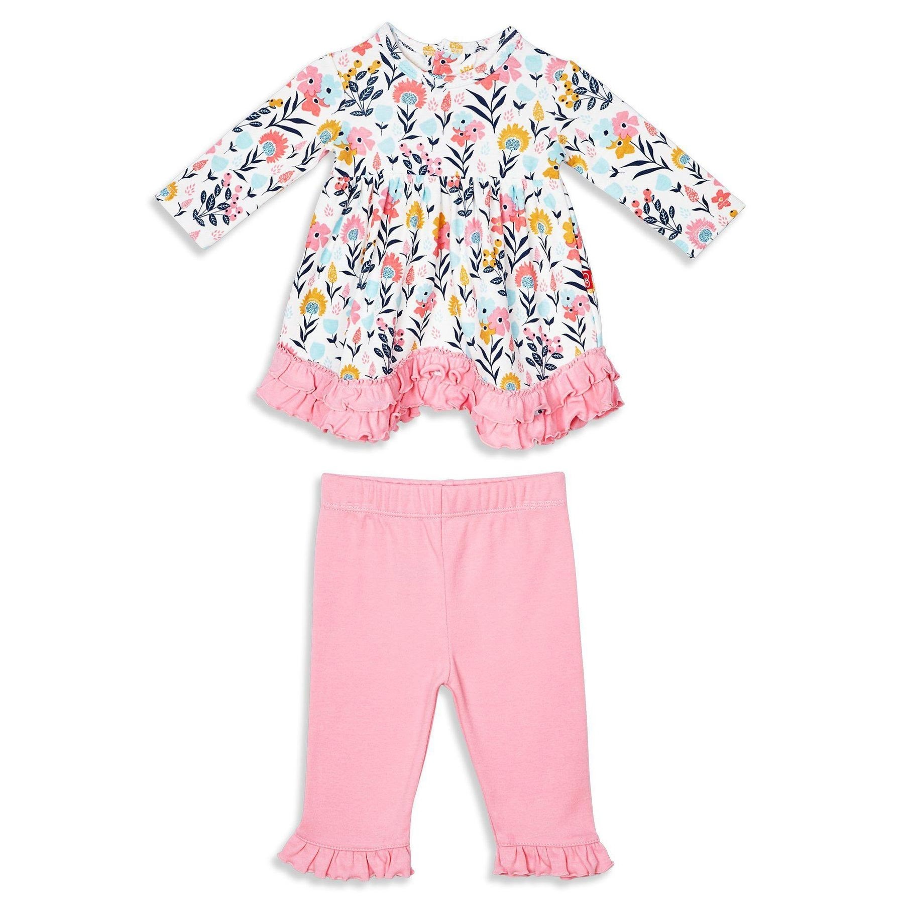 Organic Cotton Magnetic Dress Set with Pants (Sussex Floral)