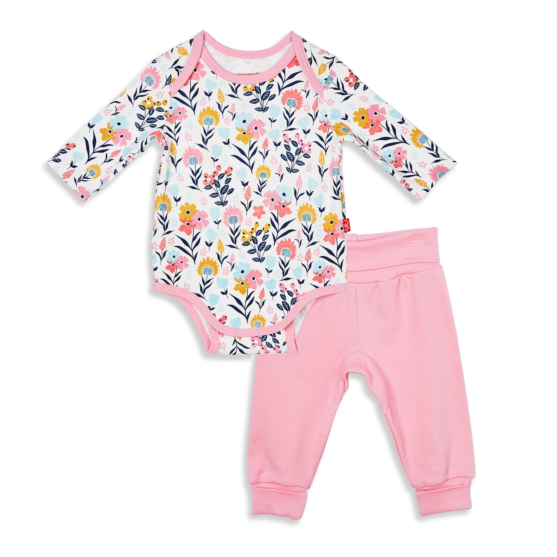 Organic Cotton Magnetic Bodysuit and Harem Pant Set (Sussex Floral)