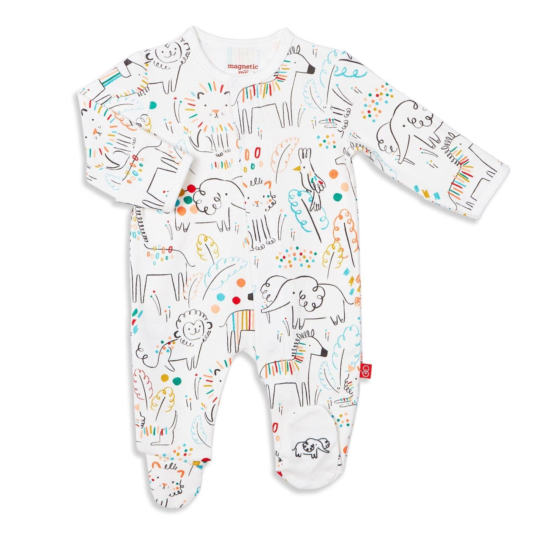 Organic Cotton Magnetic Footie (Pop Jungle)