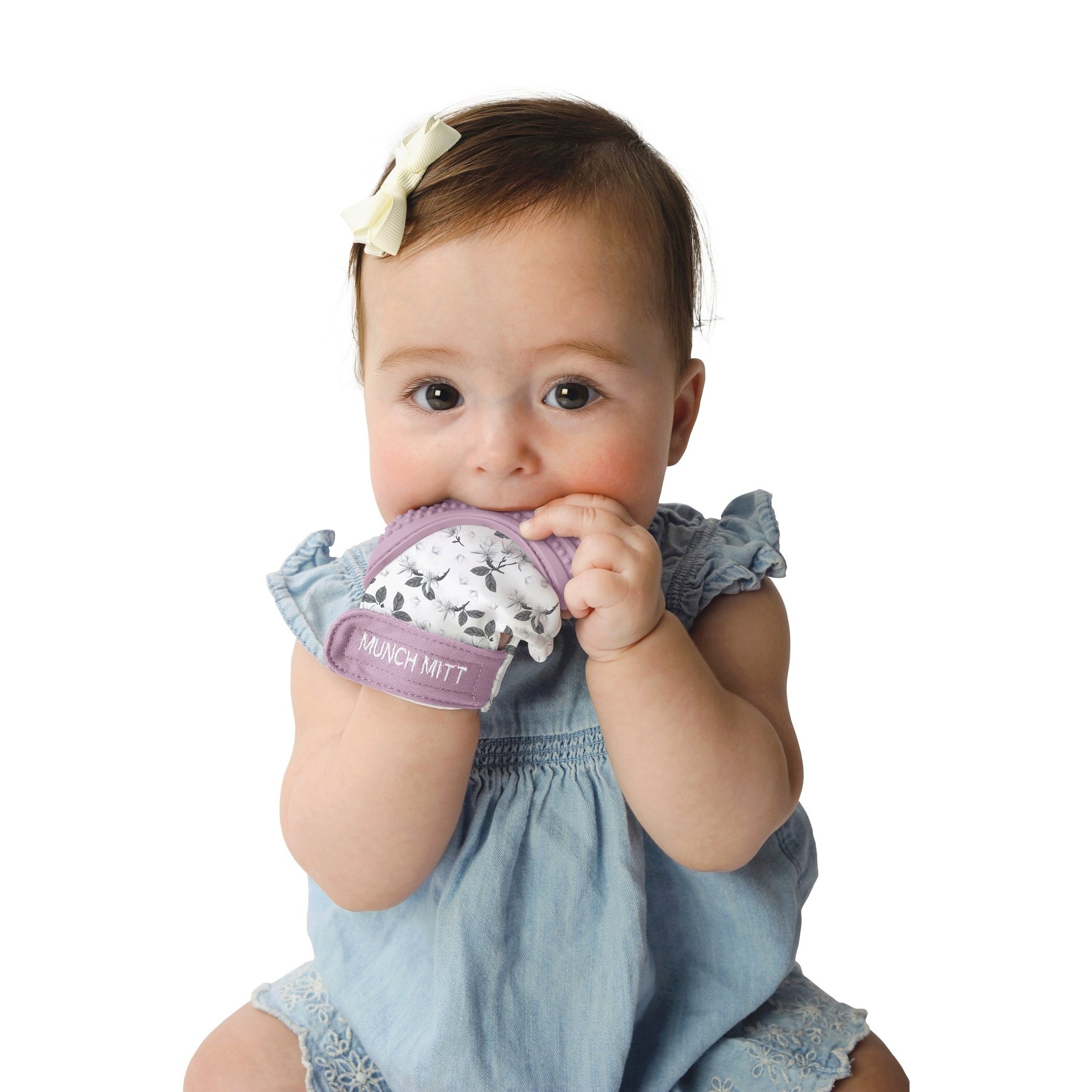 Protects Hands from Chewing & Saliva Heals Aching Gums Promotes Sound & Visual Stimulation for Babies Up to 1-Year-Old Munch Mitt Baby Chew Toy Malarkey Kids Baby Teething Mitten Night Forest 