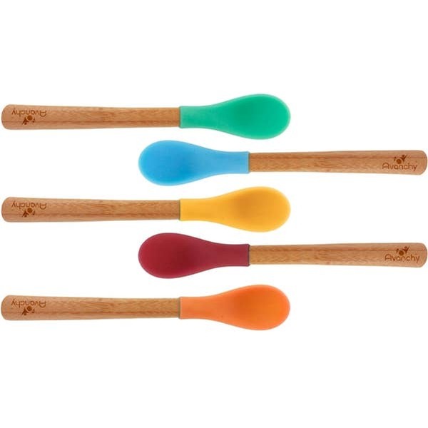 Bamboo and Silicone Infant Spoons