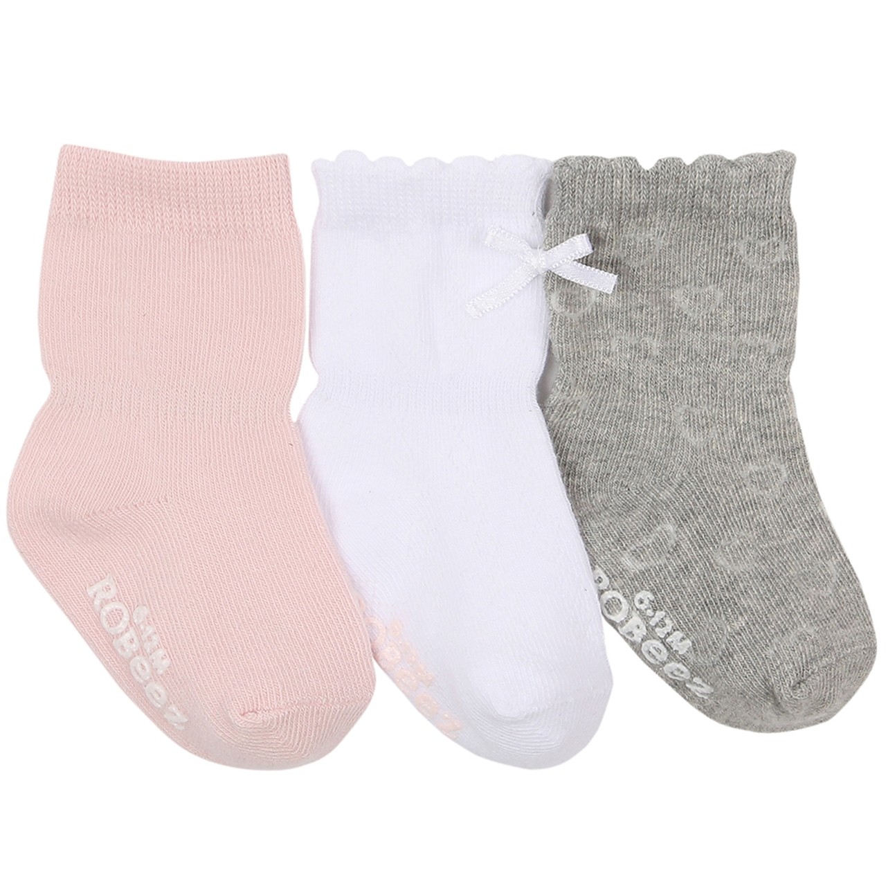 Robeez Infant/Toddler Baby Girl Kickproof Non-Slip Socks 3 Pack