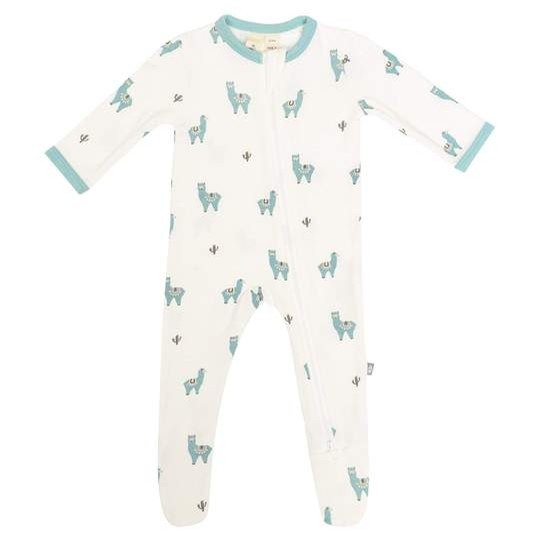 Printed Zipper Footie (Alpaca)