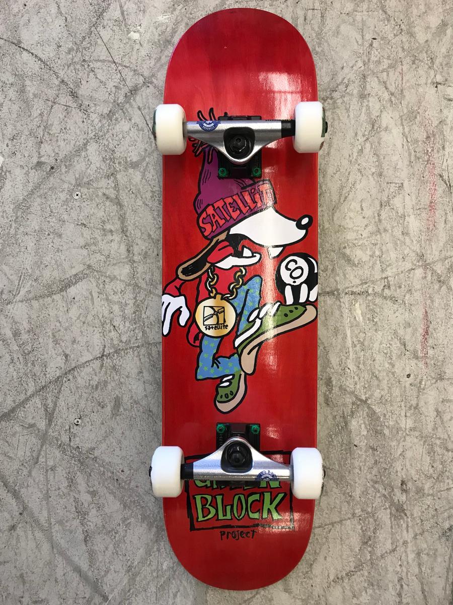 Satellite Green Block Shop Deck Mini Complete Skate Completes at
