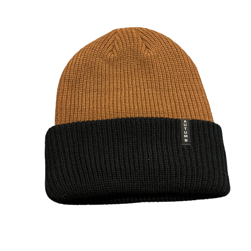 Autumn Blocked Beanie (Work Brown)